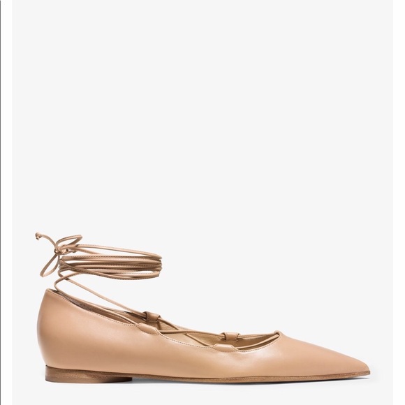 NEW Michael Kors Nude Tan Toffee KALLIE Lace Flat - Picture 2 of 11